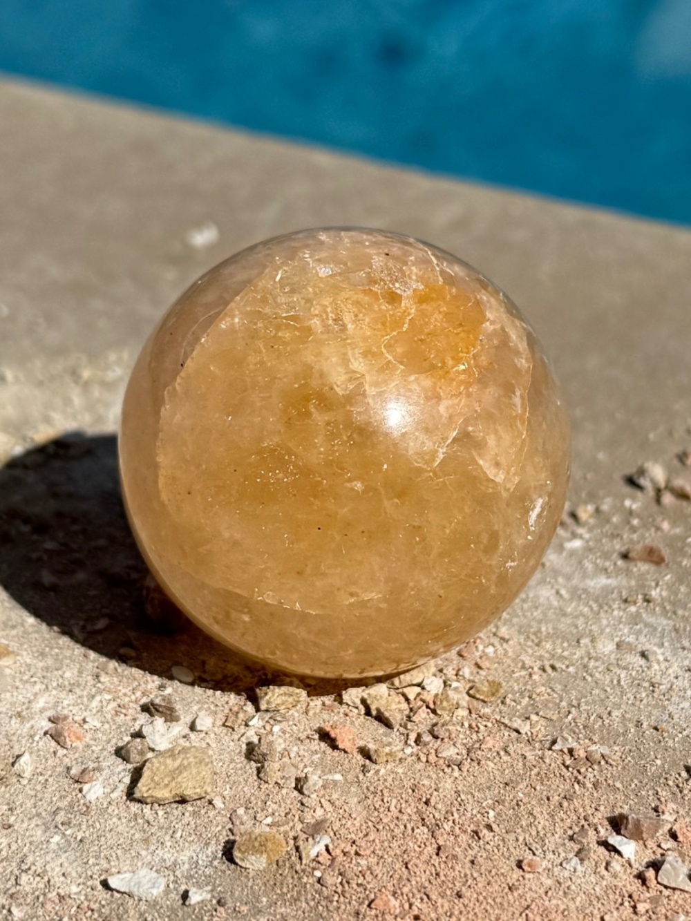 Mexican Honey Amber Calcite Crystal Sphere